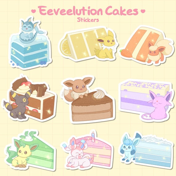 Stickers Cute and Kawaii Eeveelution Pokemon Stickers Eevee 