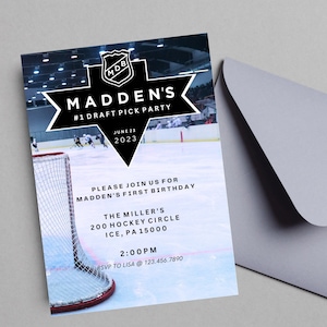 Editable Hockey Birthday Invitation, Hockey Theme Birthday, Boy Birthday Invite, Sports Birthday Invite, Hockey Party Decor, NHL Birthday
