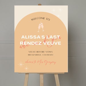Veuve Bachelorette Welcome Sign; Champagne Bachelorette; Veuve Before Vows Sign; Bachelorette Weekend; Editable Template; Instant Download