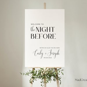 Editable Minimalistic Rehearsal Dinner Sign; The Night Before Sign; Rehearsal Dinner Welcome; Minimalistic Wedding Template; Printable
