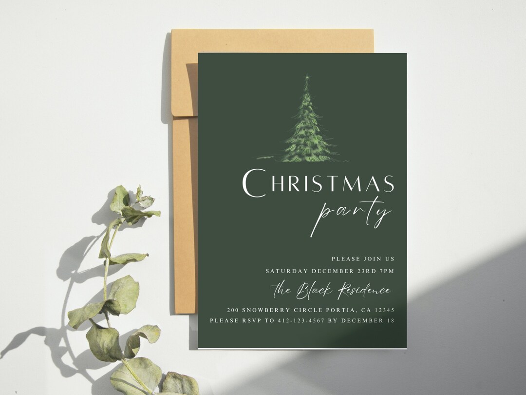 Editable Christmas Party Invitation Template Digital Download Etsy
