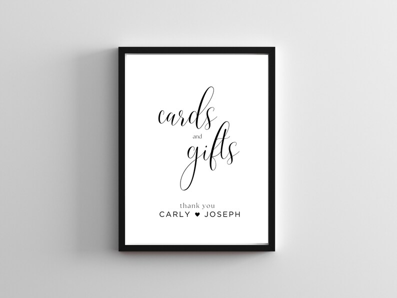 Minimalistic Wedding Gift Sign Printable Template Modern Wedding Simple ...
