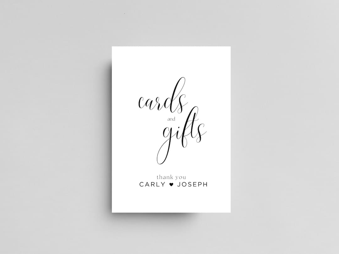 Minimalistic Wedding Gift Sign Printable Template Modern Wedding Simple ...