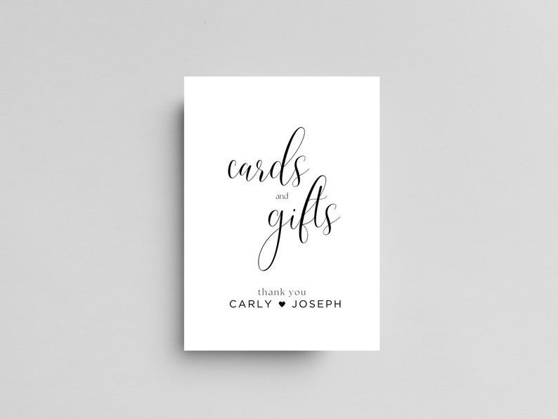 Minimalistic Wedding Gift Sign Printable Template Modern Wedding Simple ...