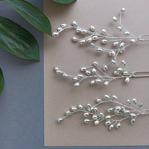 Jewelry set of hair pins, golden hairpin, Prom accessories, Wedding set, bridal silver hair branch
