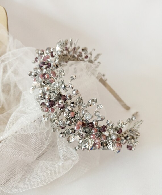 Serre-tête Couronne étoilée Avec Boucles D'oreilles - Diadème Strass Pour Mariée Bohème, Festivals
