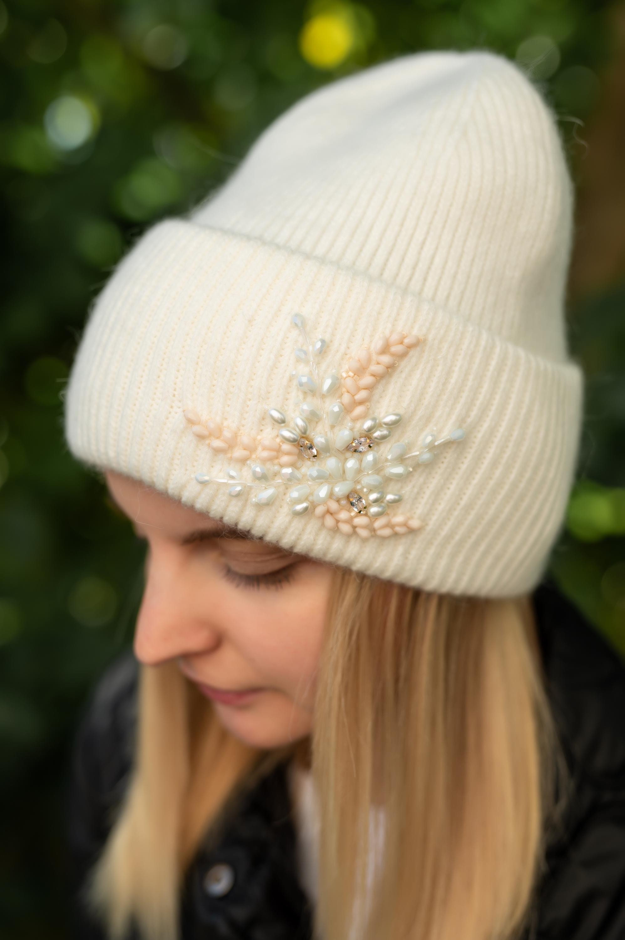 Crystal Angora Women's Angora Hat With Handmade Embroidery, Handmade Embodiment by ...