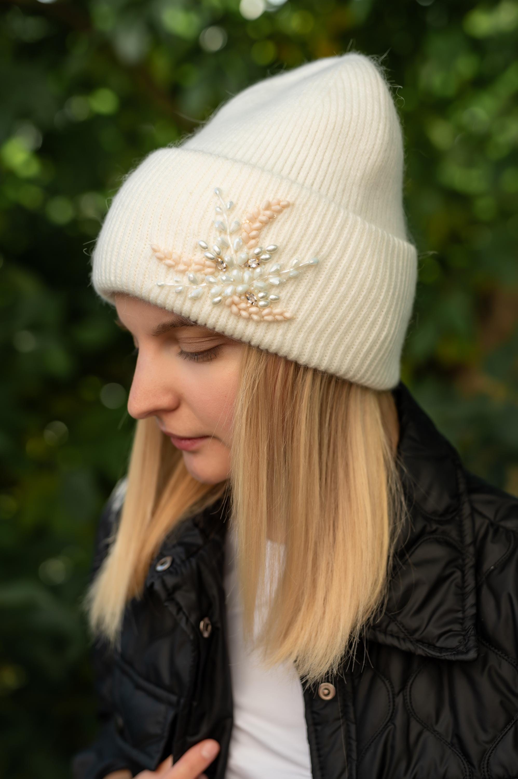 Crystal Angora Women's Angora Hat With Handmade Embroidery, Handmade Embodiment by ...