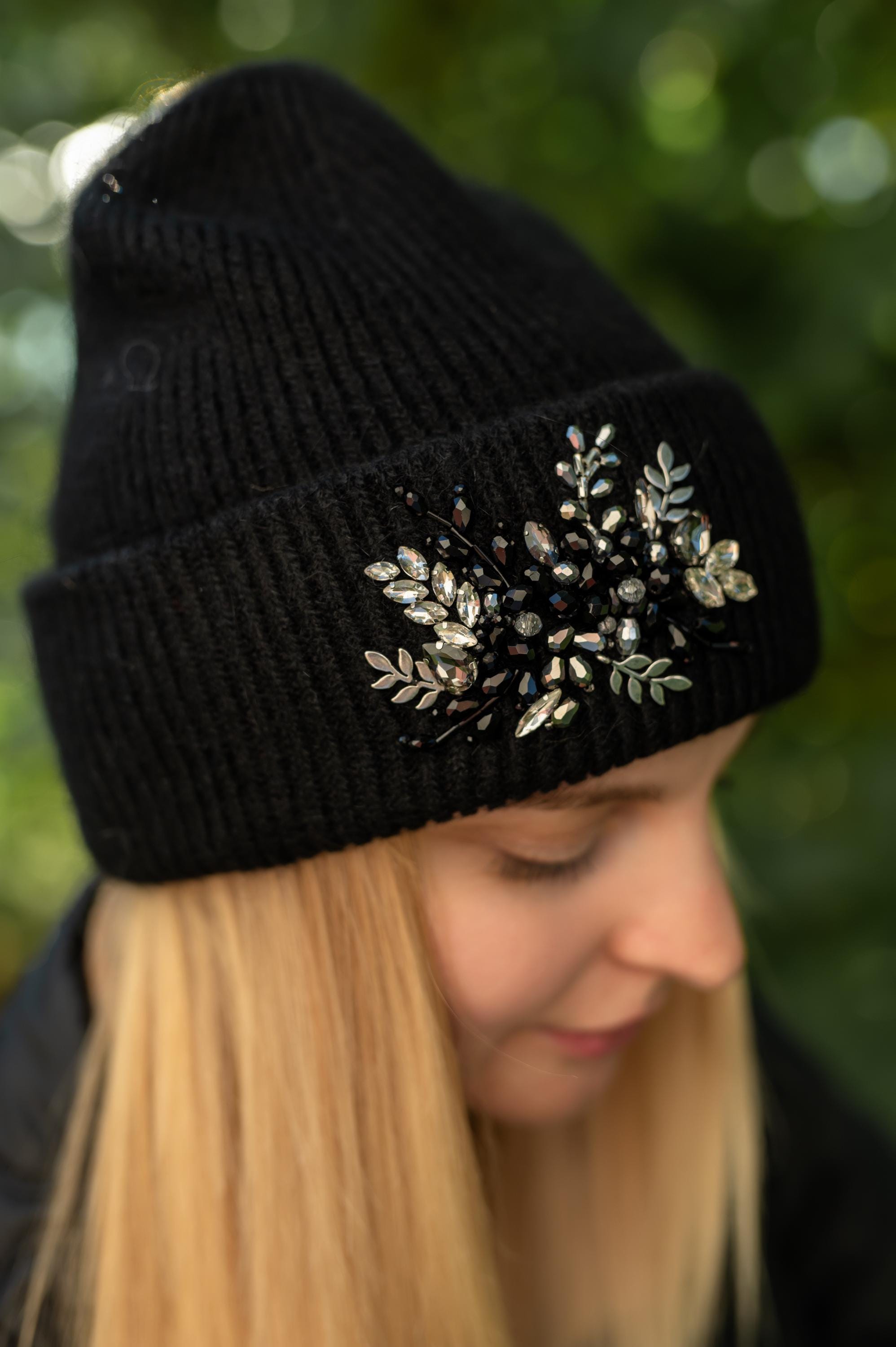 Crystal Angora Women's Angora Hat With Handmade Embroidery, Handmade Embodiment by ...