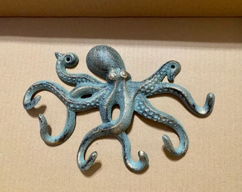 Large Octopus Wall Hook cast Iron
