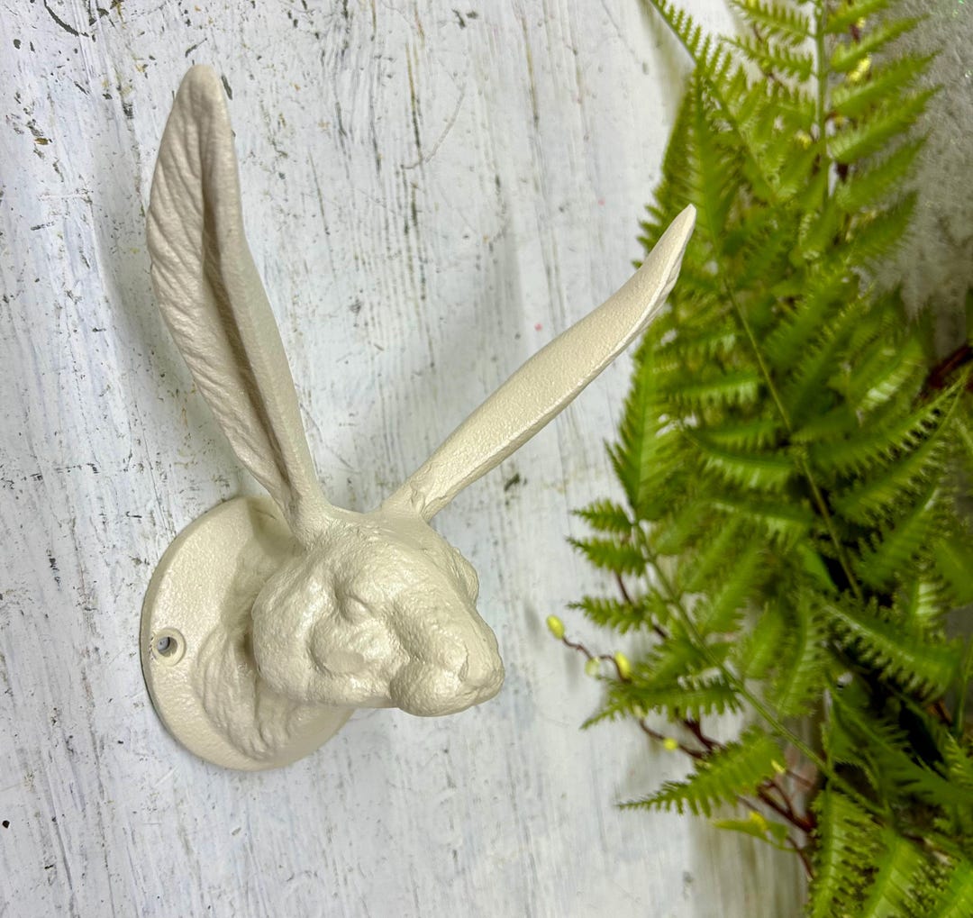 White Rabbit Head Wall Hook (cast Iron) - Etsy
