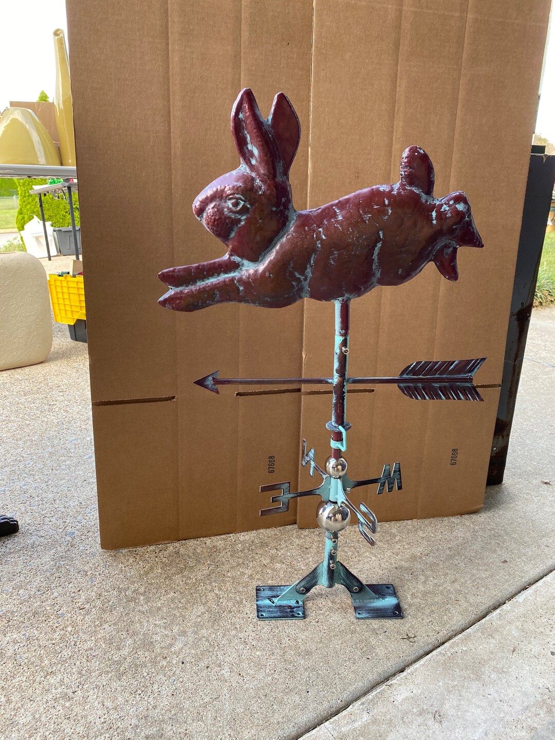 Weathervane Rabbit Simple Jumping Rabbit Faux Copper Patina Finish Weathervane - Etsy