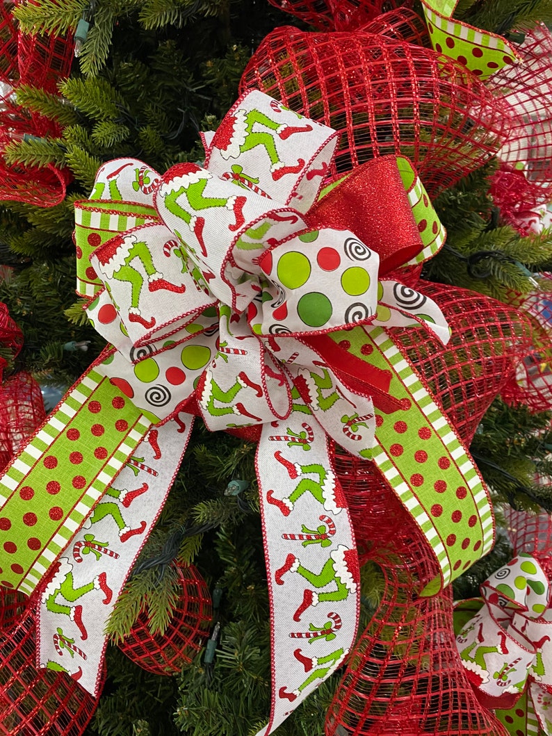 Grinch Theme Ribbon Set - Etsy