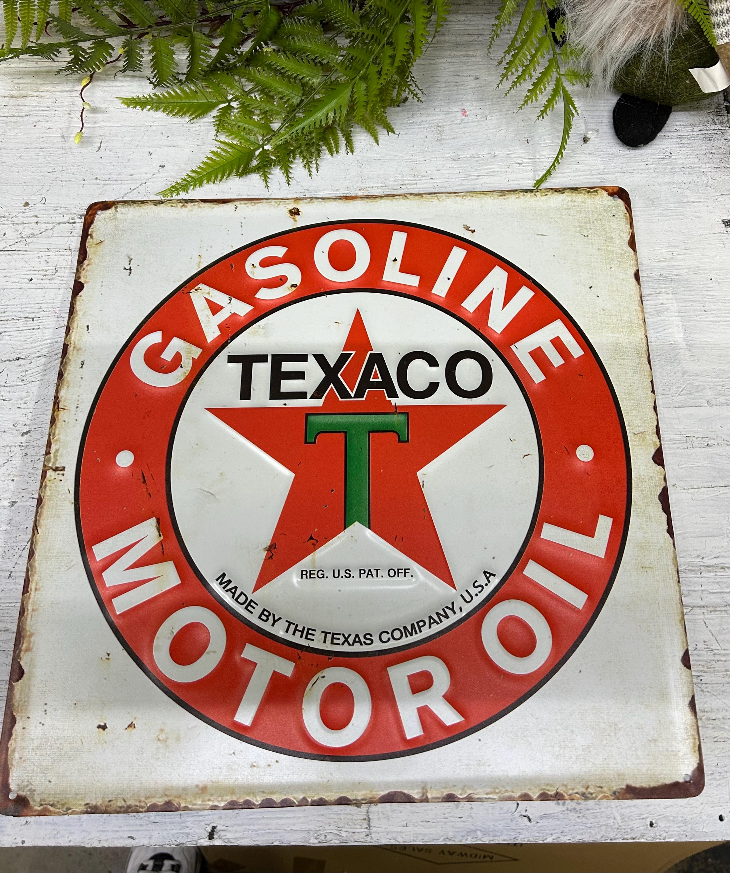 Panneau Enseigne Texaco – Plaque Dibond Alu – Décoration Garage Voiture – NEUF