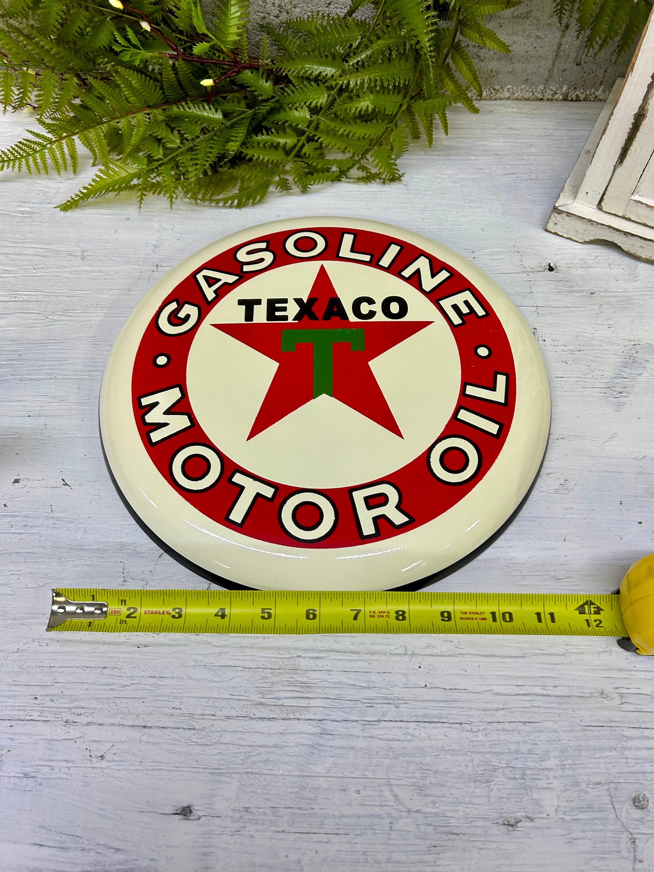 12 Inch Round Retro Texaco Button Sign - Etsy