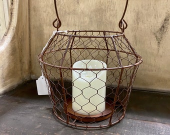 Chicken Wire Basket Lantern