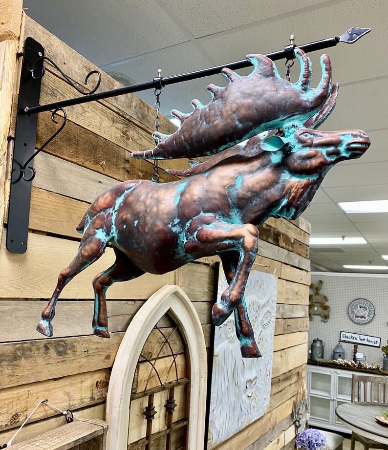 Moose Weathervane Relic Etsy