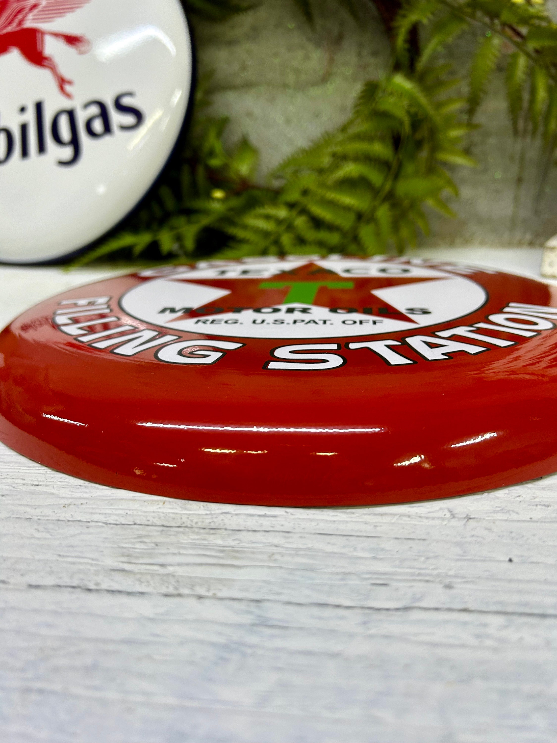 12 Inch Round Retro Texaco Button Sign - Etsy