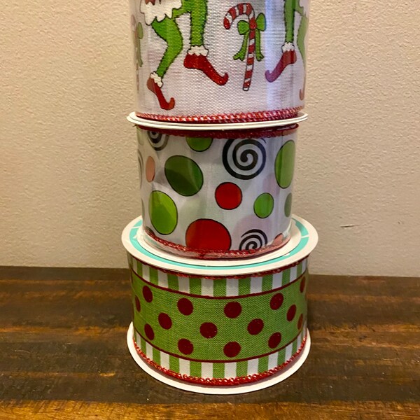 Grinch Wired Ribbon - Etsy