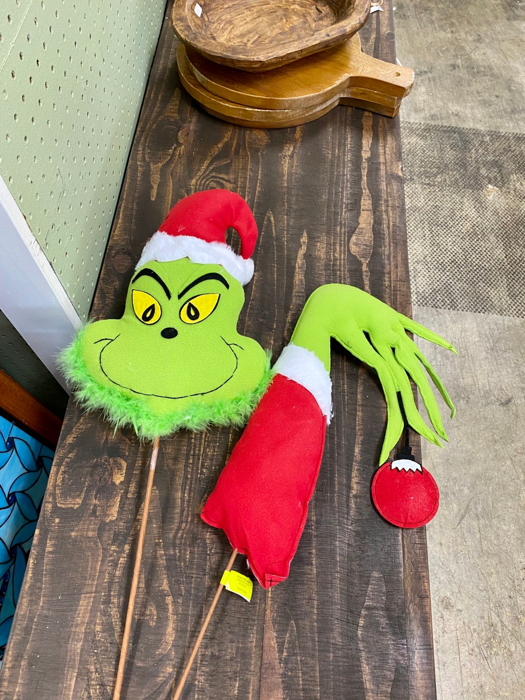 Grinch Theme Head and Arm Christmas Tree Decor Etsy