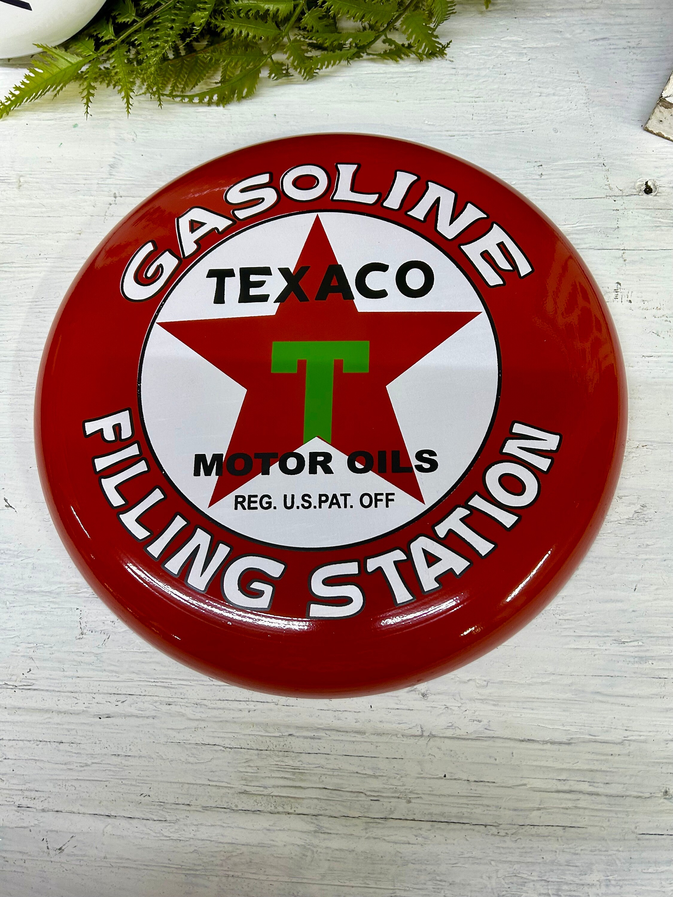 12 Inch Round Retro Texaco Button Sign - Etsy