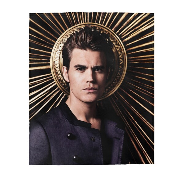 Stefan Salvatore SuperCozy Velveteen Plush Blanket. Team Etsy