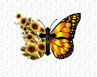 Free Free 160 Sunflower Butterfly Cross Svg SVG PNG EPS DXF File