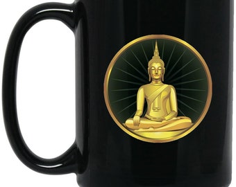 Buddah 15 oz. Black Mug