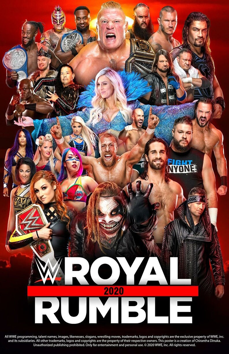 Royal Rumble 2021 WWE Vertical Poster 24 x 36 Etsy