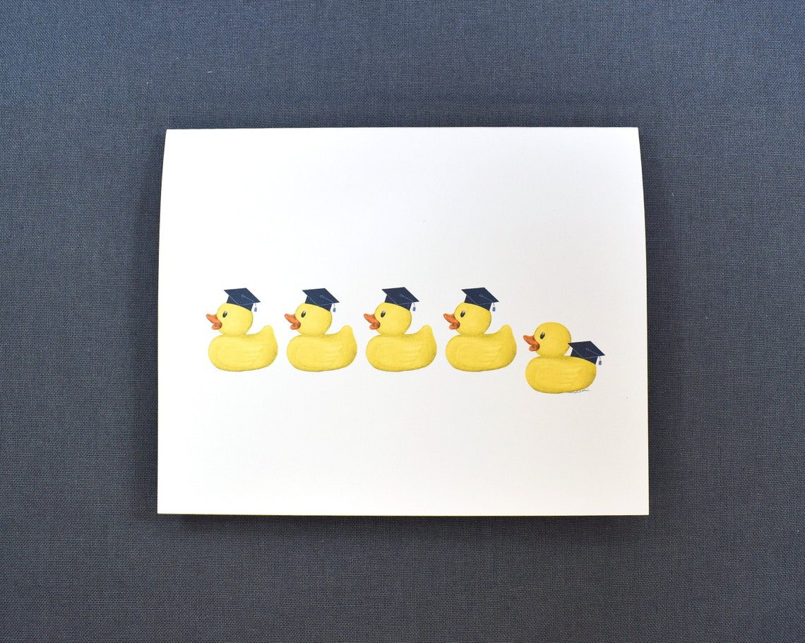 Funny rubber duck graduation card Odd duck graduation card Etsy.de
