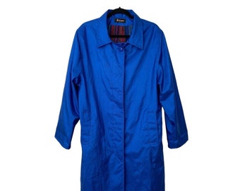 Forecaster of Boston vintage bleu royal long trench-coat pour femme rétro taille 12