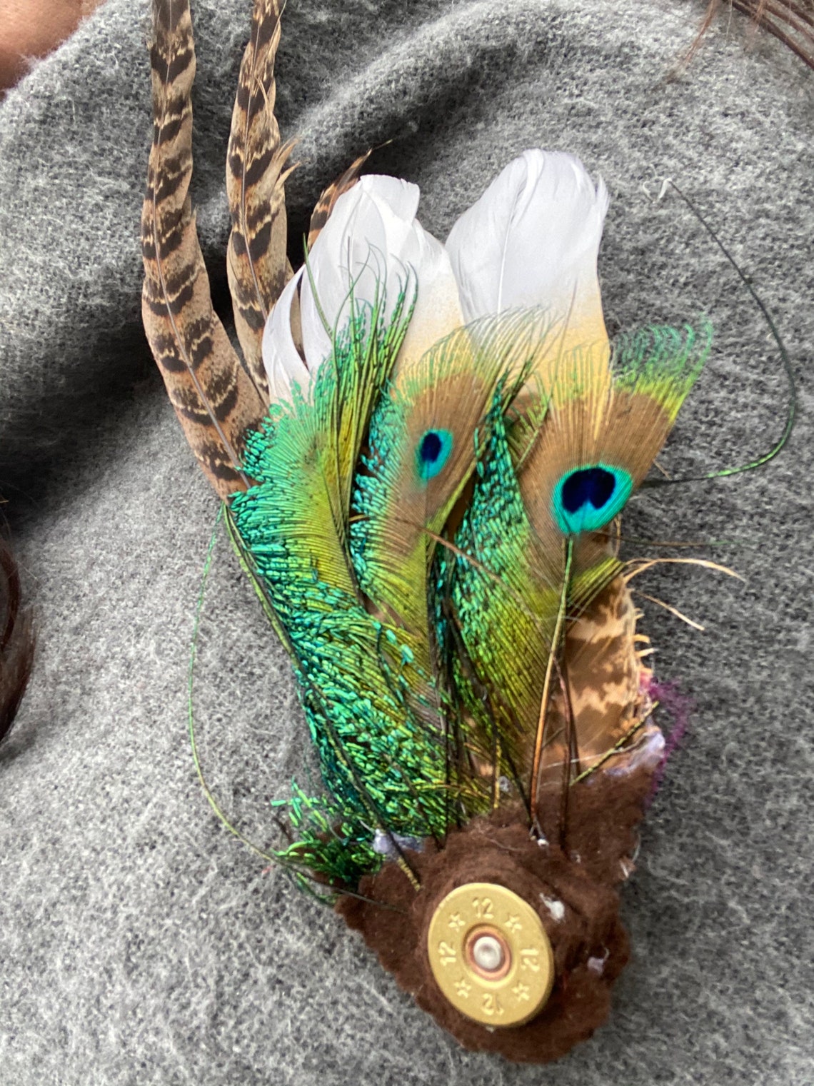 Unique handmade feather brooch or hat pin Etsy