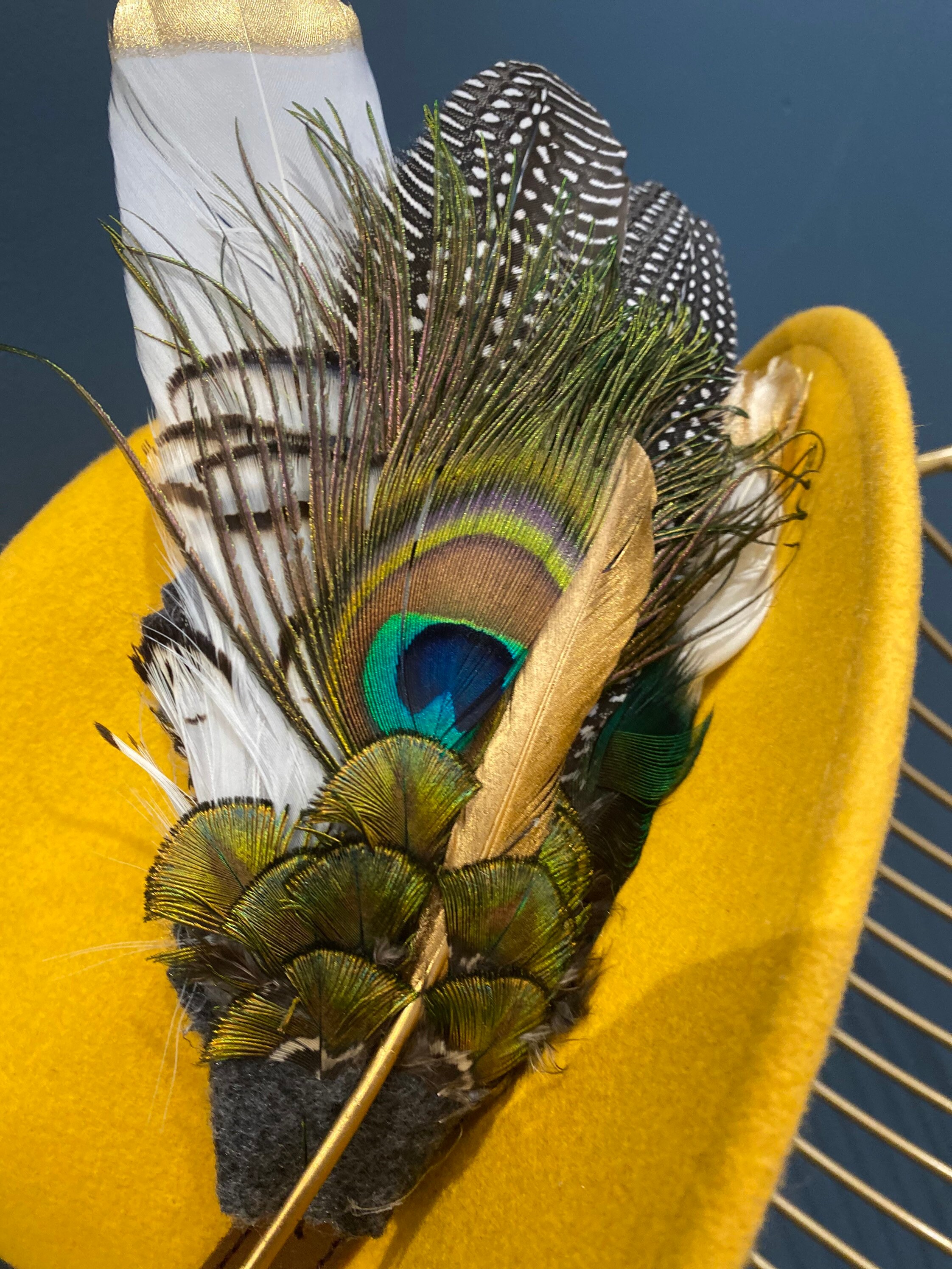 Unique handmade feather brooch or hat pin. Etsy