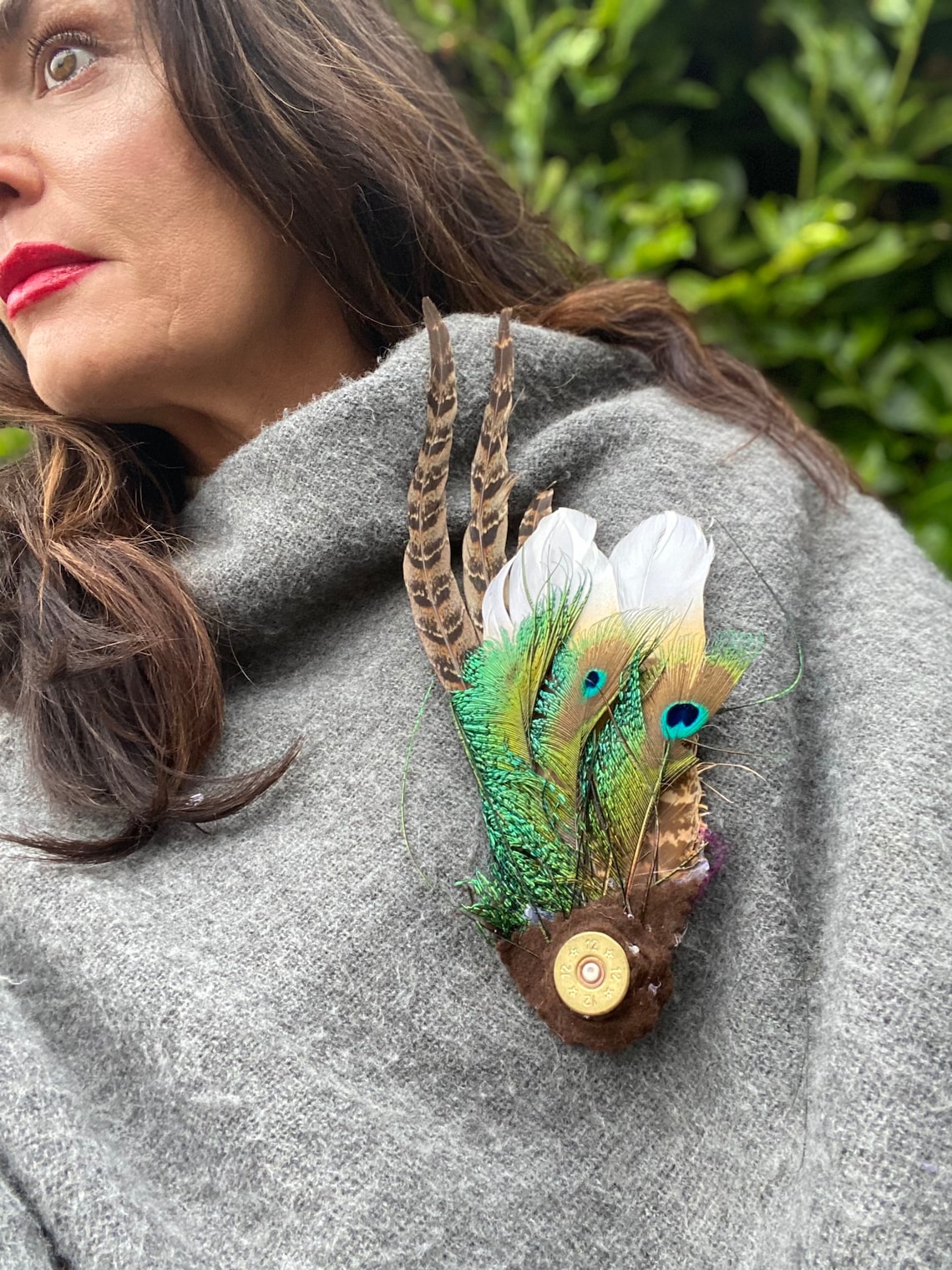 Unique handmade feather brooch or hat pin Etsy