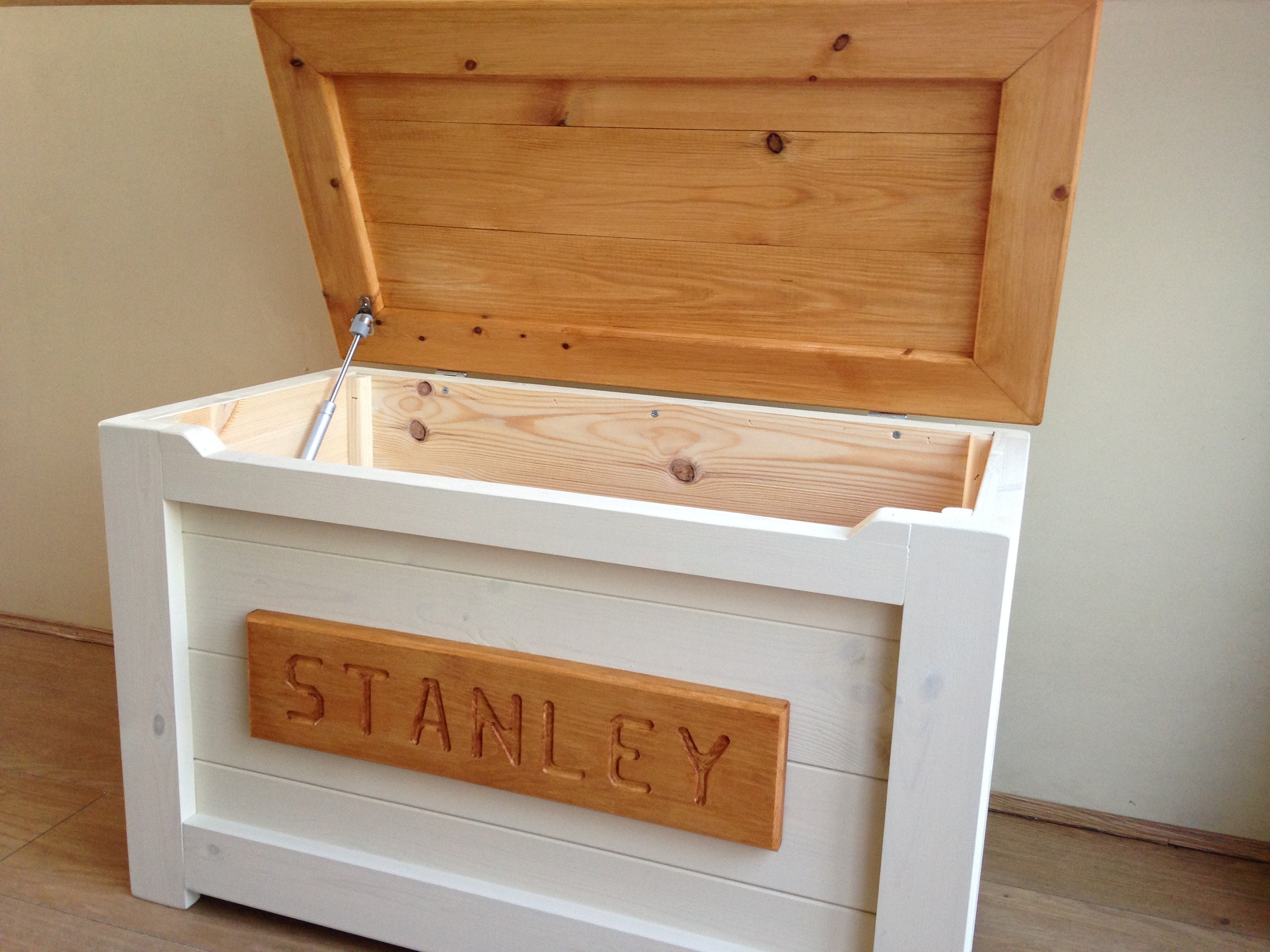 Wooden toy box painted handmade with safety hinge Etsy