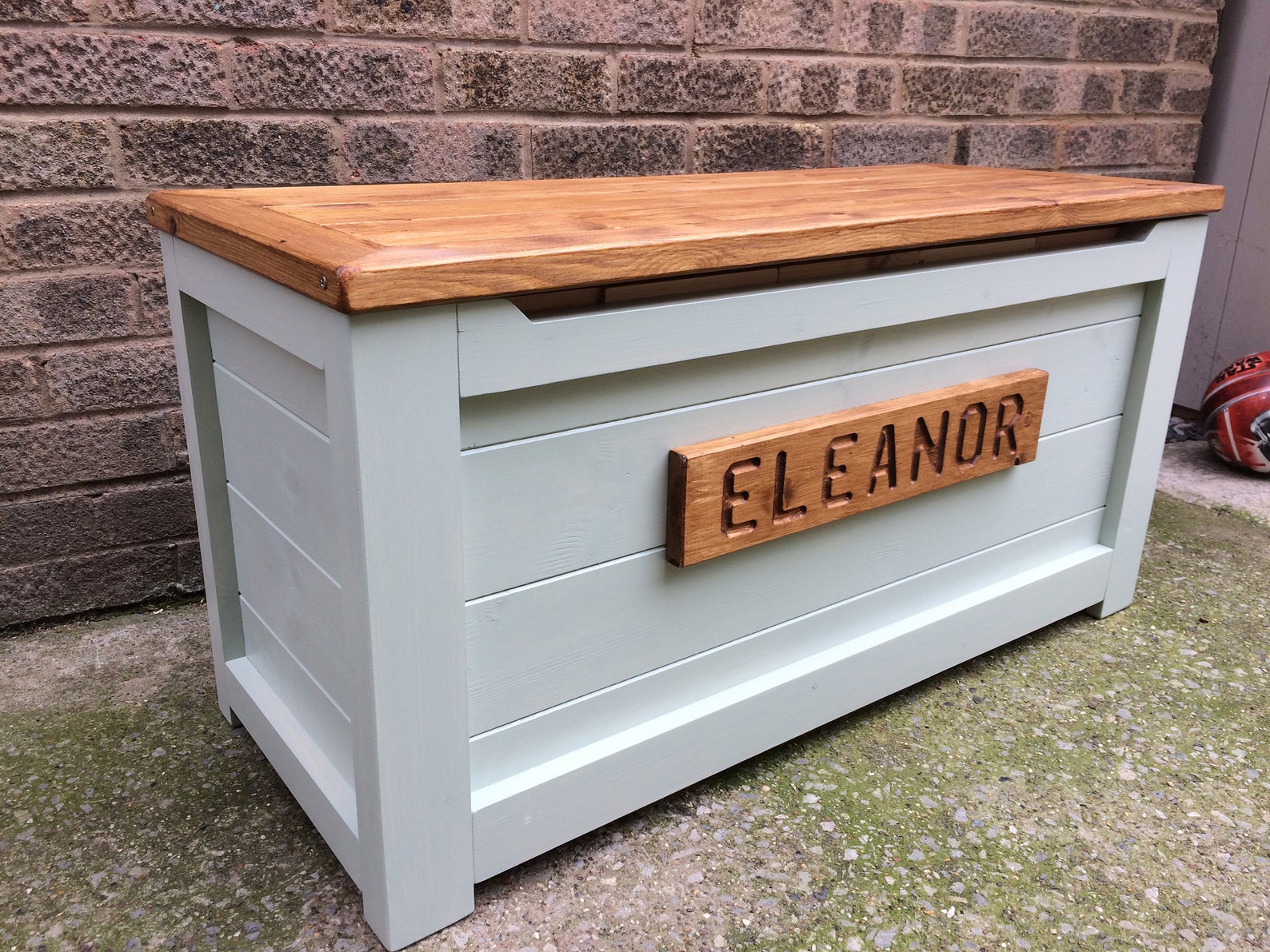 Wooden toy box painted handmade with safety hinge Etsy
