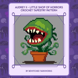 Audrey II Crochet Tapestry Pattern – Sci-Fi Carnivorous Plant Wall art (PDF Pattern)