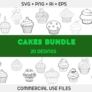 Cakes svg, birthday svg, dessert svg, baking svg, wedding svg, clipart, silhouette, cut file, cricut, Muffin SVG,Cup Cake, Bakery,Birthday
