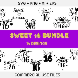 Sweet Sixteen svg, 16th Birthday svg, Birthday Queen svg, 16 Birthday svg, Birthday Crew svg, 16 svg, Sweet 16 png, Girl Birthday svg