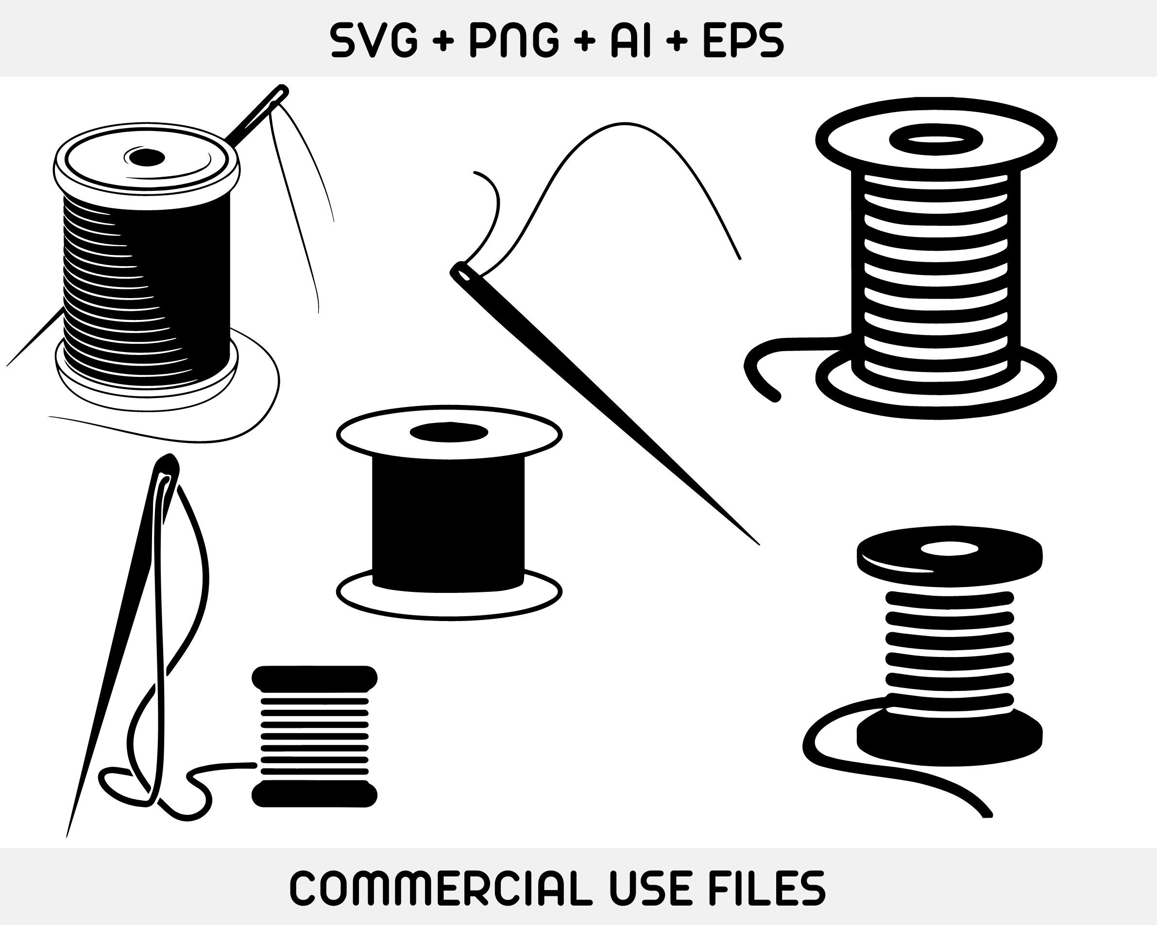 Thread With a Needle Svg Spool of Thread Svg Filesewing Svg - Etsy