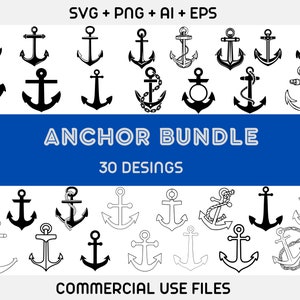 Anchor SVG, Anchor svg bundle, Anchor Cut File, Anchor PNG,Anchor Clipart,Anchor Silhouette,Nautical SVG,Monogram Anchor Svg,fishing clipart
