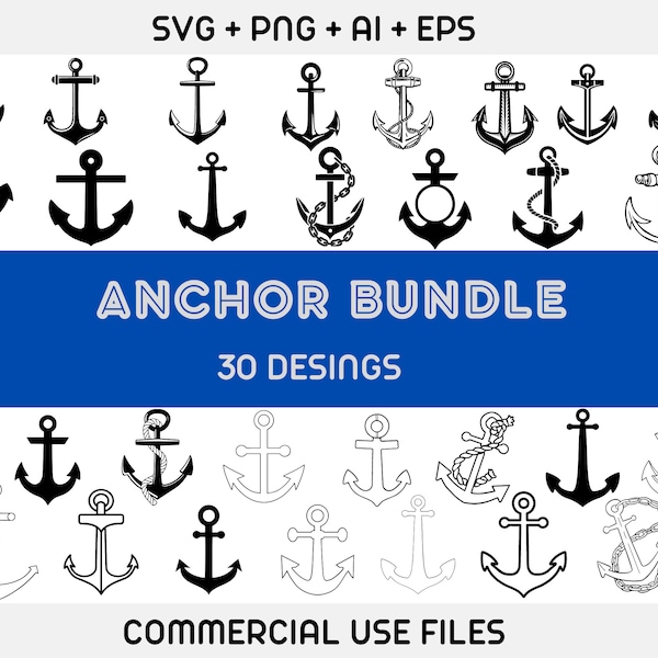 Anchor SVG, Anchor svg bundle, Anchor Cut File, Anchor PNG,Anchor Clipart,Anchor Silhouette,Nautical SVG,Monogram Anchor Svg,fishing clipart