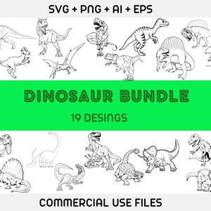 Dinosaur svg bundle, dinosaur clipart, dinosaur silhouette svg, t-rex svg, dino svg, triceratops svg files,Birthday Pack,jurassic park svg