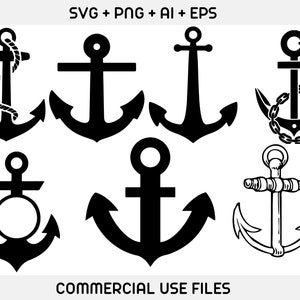 Anchor SVG, Anchor svg bundle, Anchor Cut File, Anchor PNG,Anchor Clipart,Anchor Silhouette,Nautical SVG,Monogram Anchor Svg,fishing clipart image 3