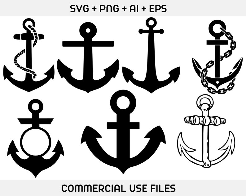 Anchor SVG, Anchor svg bundle, Anchor Cut File, Anchor PNG,Anchor Clipart,Anchor Silhouette,Nautical SVG,Monogram Anchor Svg,fishing clipart image 3