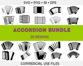 Accordion SVG, Accordion Cut File, Accordion PNG, Accordion Clipart, Accordion Silhouette, Accordion Cricut File, Musical Instrument