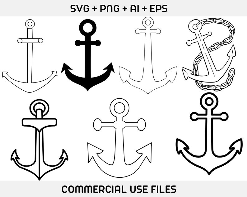 Anchor SVG, Anchor svg bundle, Anchor Cut File, Anchor PNG,Anchor Clipart,Anchor Silhouette,Nautical SVG,Monogram Anchor Svg,fishing clipart image 5