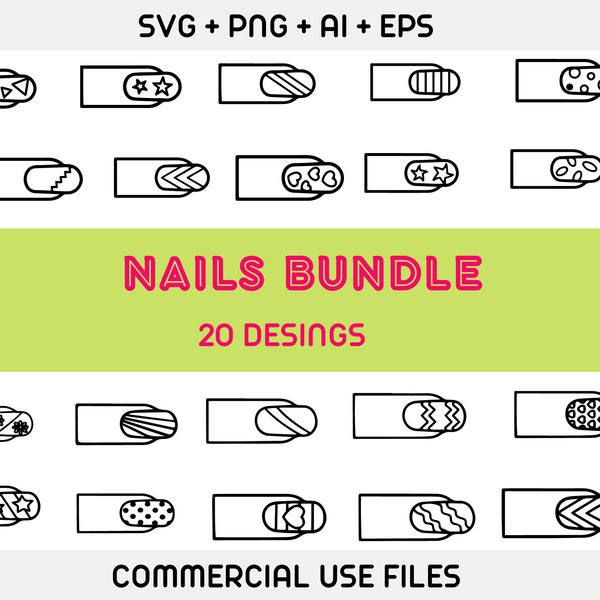 Nail svg bundle, Nails svg, Nails print svg, nail design svg, nail Cut Files, nail Clip art, nail polish svg, nail FASHIN svg