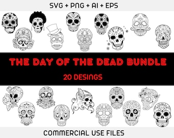 Sugar Skull svg file, Sugar Skull cut file, Sugar Skull clipart, day of the dead svg, dia de los muertos svg, sugar skull vector