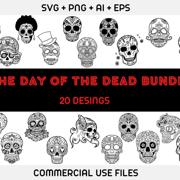 Sugar Skull svg file, Sugar Skull cut file, Sugar Skull clipart, day of the dead svg, dia de los muertos svg, sugar skull vector